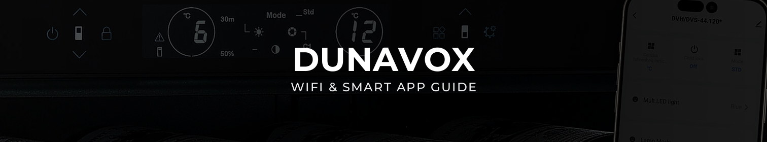 Vinoteca DUNAVOX WiFi controlada desde una app para smartphone